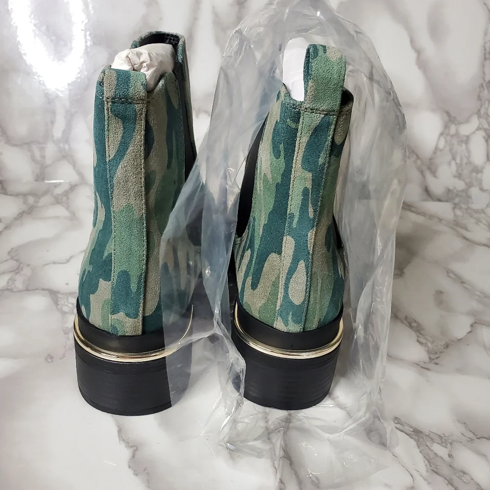 Kenneth Cole Green Camouflage Boots 8
